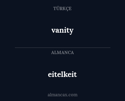 vanity - eitelkeit