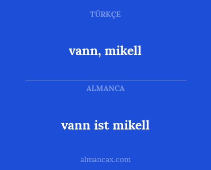 vann ist mikell - vann, mikell