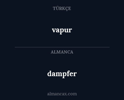 dampfer - vapur