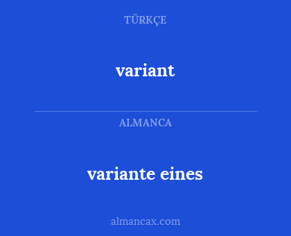 variante eines - variant