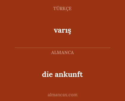 varış - die ankunft