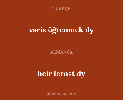 heir lernst dy - varis öğrenmek dy