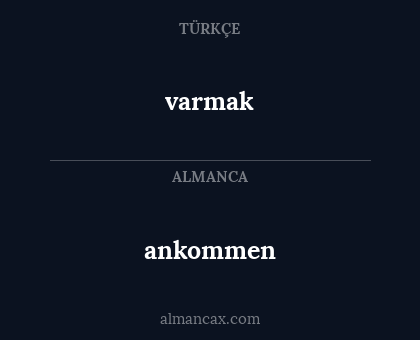 ankommen - varmak