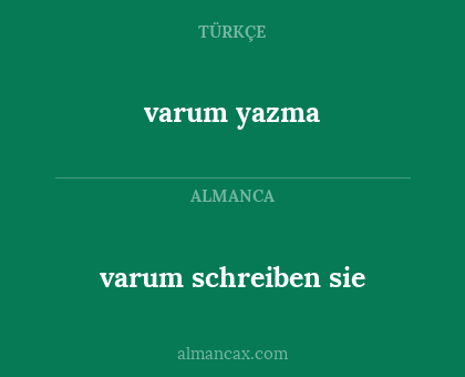 varum yazma - varum schreiben sie