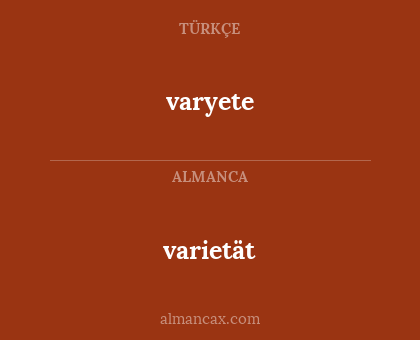 varietät - varyete