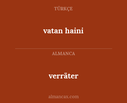 verräter - vatan haini