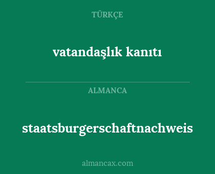 staatsburgerschaftnachweis - vatandaşlık kanıtı