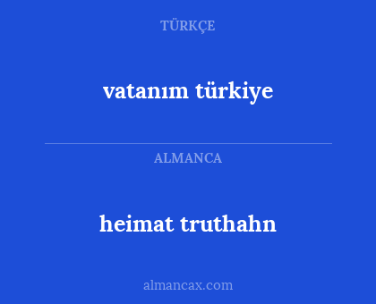 vatanım türkiye - heimat truthahn