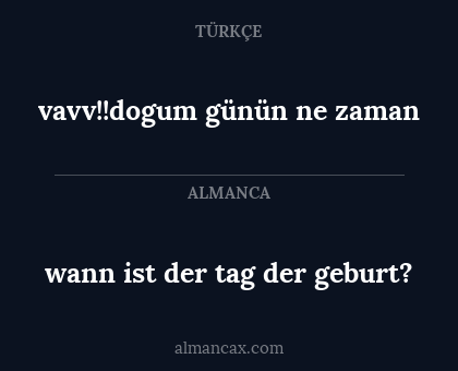 wann ist der tag der geburt? - vavv!!dogum günün ne zaman