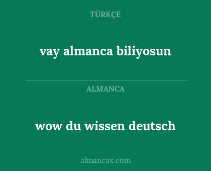 wow du wissen deutsch - vay almanca biliyosun