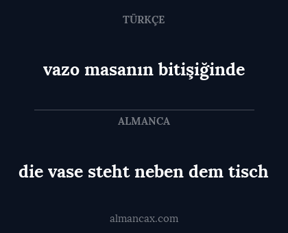 die vase steht neben dem tisch - vazo masanın bitişiğinde