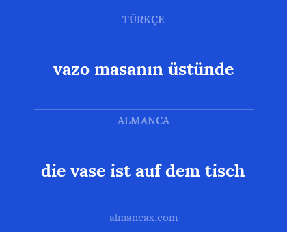 vazo masanın üstünde - die vase ist auf dem tisch