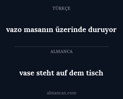 vase steht auf dem tisch - vazo masanın üzerinde duruyor