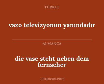 die vase steht neben dem fernseher - vazo televizyonun yanındadır