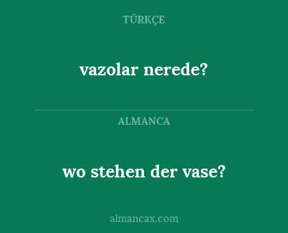 vazolar nerede? - wo stehen der vase?