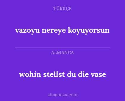 vazoyu nereye koyuyorsun - wohin stellst du die vase