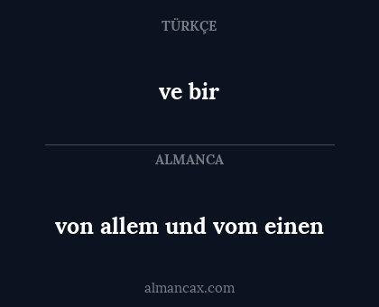 ve bir - von allem und vom einen