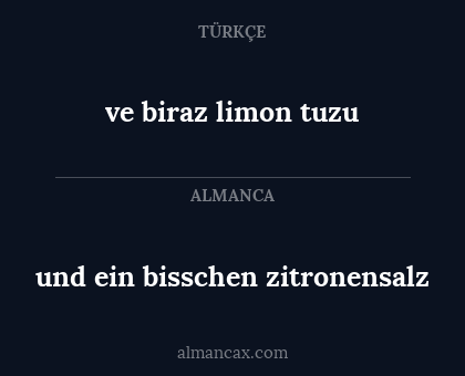 und ein bisschen zitronensalz - ve biraz limon tuzu