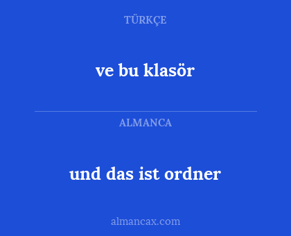 ve bu klasör - und das ist ordner