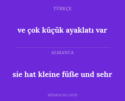 sie hat kleine füße und sehr - ve çok küçük ayaklatı var
