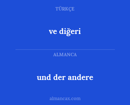 und der andere - ve diğeri