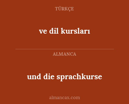 und die sprachkurse - ve dil kursları
