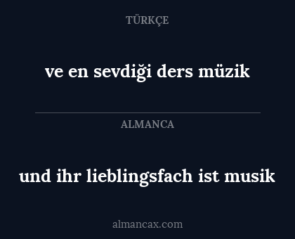 ve en sevdiği ders müzik - und ihr lieblingsfach ist musik