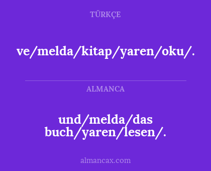 und/melda/das buch/yaren/lesen/. - ve/melda/kitap/yaren/oku/.