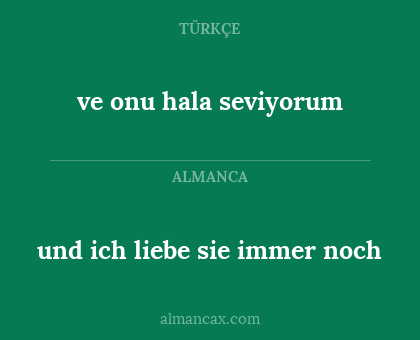 ve onu hala seviyorum - und ich liebe sie immer noch