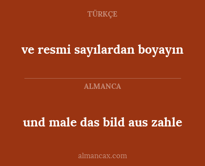 ve resmi sayılardan boyayın - und male das bild aus zahle