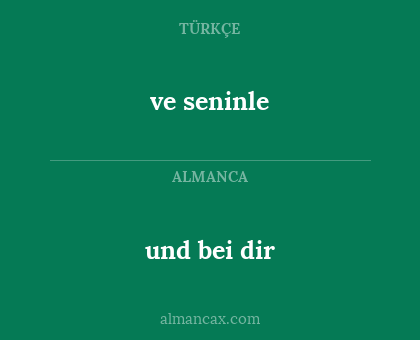 und bei dir - ve seninle