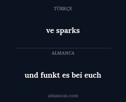 ve sparks - und funkt es bei euch