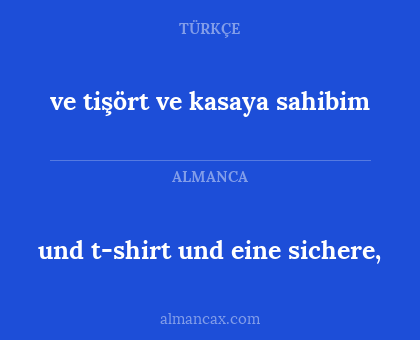 und t-shirt und eine sichere, - ve tişört ve kasaya sahibim
