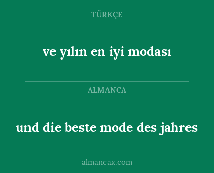 ve yılın en iyi modası - und die beste mode des jahres