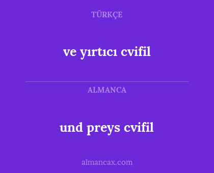 und preys cvifil - ve yırtıcı cvifil