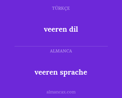 veeren dil - veeren sprache