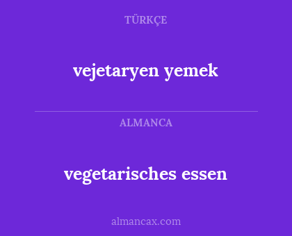 vejetaryen yemek - vegetarisches essen