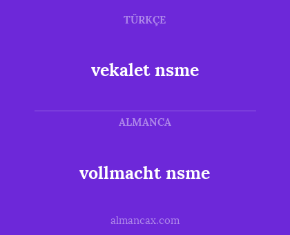 vollmacht nsme - vekalet nsme