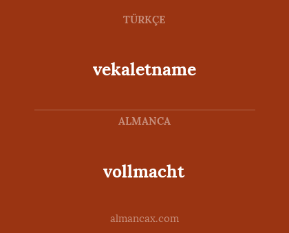 vekaletname - vollmacht