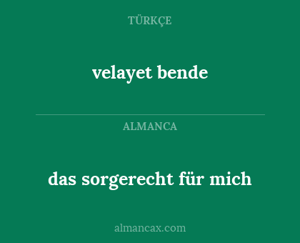 velayet bende - das sorgerecht für mich