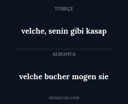 velche bucher mogen sie - velche, senin gibi kasap