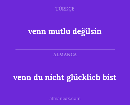 venn du nicht glücklich bist - venn mutlu değilsin