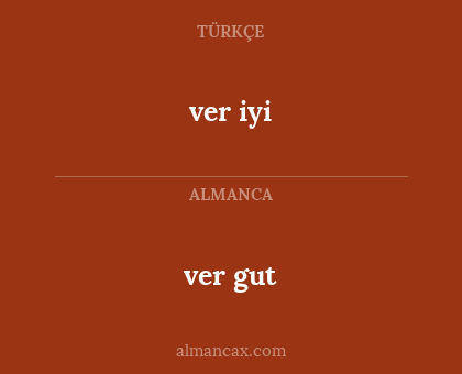 ver gut - ver iyi