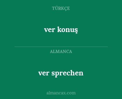 ver konuş - ver sprechen