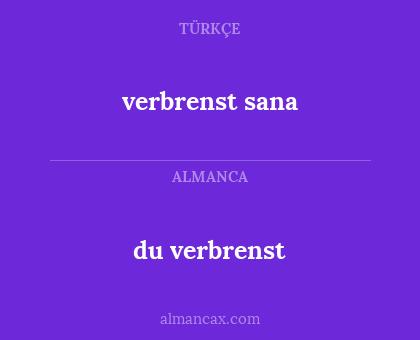 du verbrenst - verbrenst sana