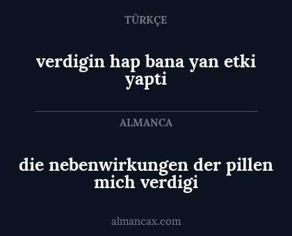 verdigin hap bana yan etki yapti - die nebenwirkungen der pillen mich verdigi