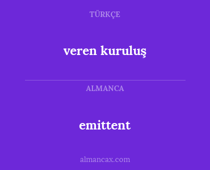 emittent - veren kuruluş