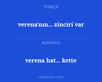 verena'nın... zinciri var - verena hat... kette