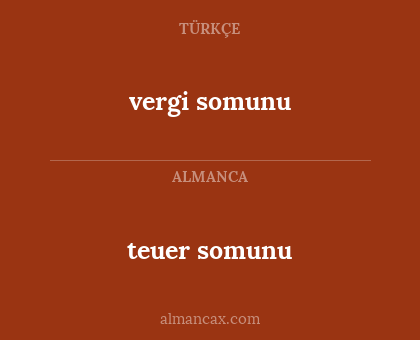 teuer somunu - vergi somunu