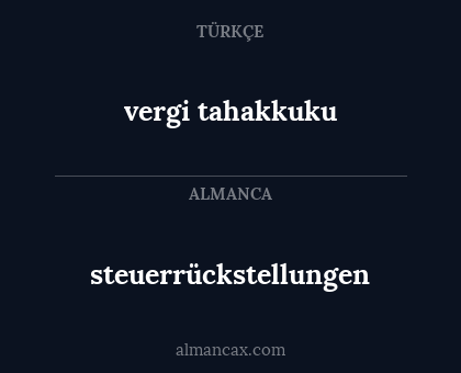 vergi tahakkuku - steuerrückstellungen